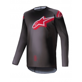 Maglia motocross Alpinestars SUPERTECH LIPAN 2025 grigio e rosso enduro Quad