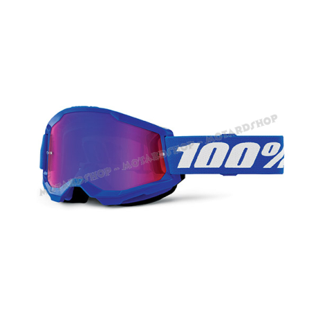 Maschera 100% STRATA 2 BLU  lente specchio rosso/blu Motocross Enduro Mtb