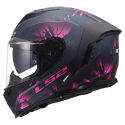 Casco Integrale LS2 FF818 STORM III BURST opaco nero e rosa moto da strada scooter