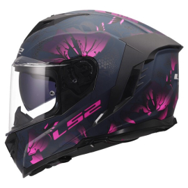 Casco Integrale LS2 FF818 STORM III BURST opaco nero e rosa moto da strada scooter