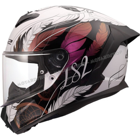 CASCO Integrale LS2 FF820 RAPID III BOHO bianco nero rosa moto strada scooter