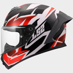 CASCO Integrale LS2 FF820 RAPID III XTREM bianco nero rosso lucido moto strada scooter