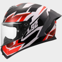 CASCO Integrale LS2 FF820 RAPID III XTREM bianco nero rosso lucido moto strada scooter