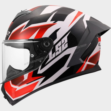 CASCO Integrale LS2 FF820 RAPID III XTREM bianco nero rosso lucido moto strada scooter