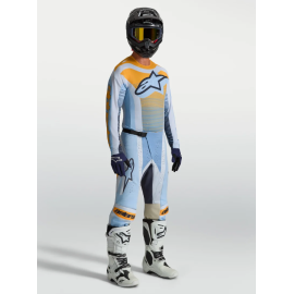 Completo motocross Alpinestars TECHSTAR MAVEN 2027 azzurro arancione nero enduro Quad