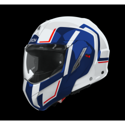 Casco Modulare AIROH MATHISSE 2 GENIUS bianco blu rosso moto strada granturismo
