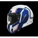 Casco Modulare AIROH MATHISSE 2 GENIUS bianco blu rosso moto strada granturismo