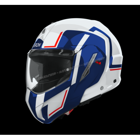 Casco Modulare AIROH MATHISSE 2 GENIUS bianco blu rosso moto strada granturismo