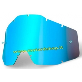 100% RACECRAFT/ACCURI/STRATA LENTE RICAMBIO SPECCHIATA BLUE